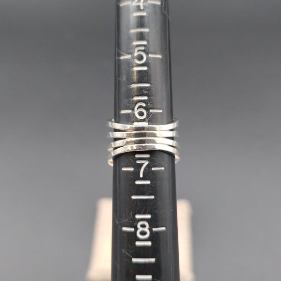 Size 6.5 Sterling Silver Green Spiderweb Turquoise Stone Ring A6601 - Picture 7 of 9